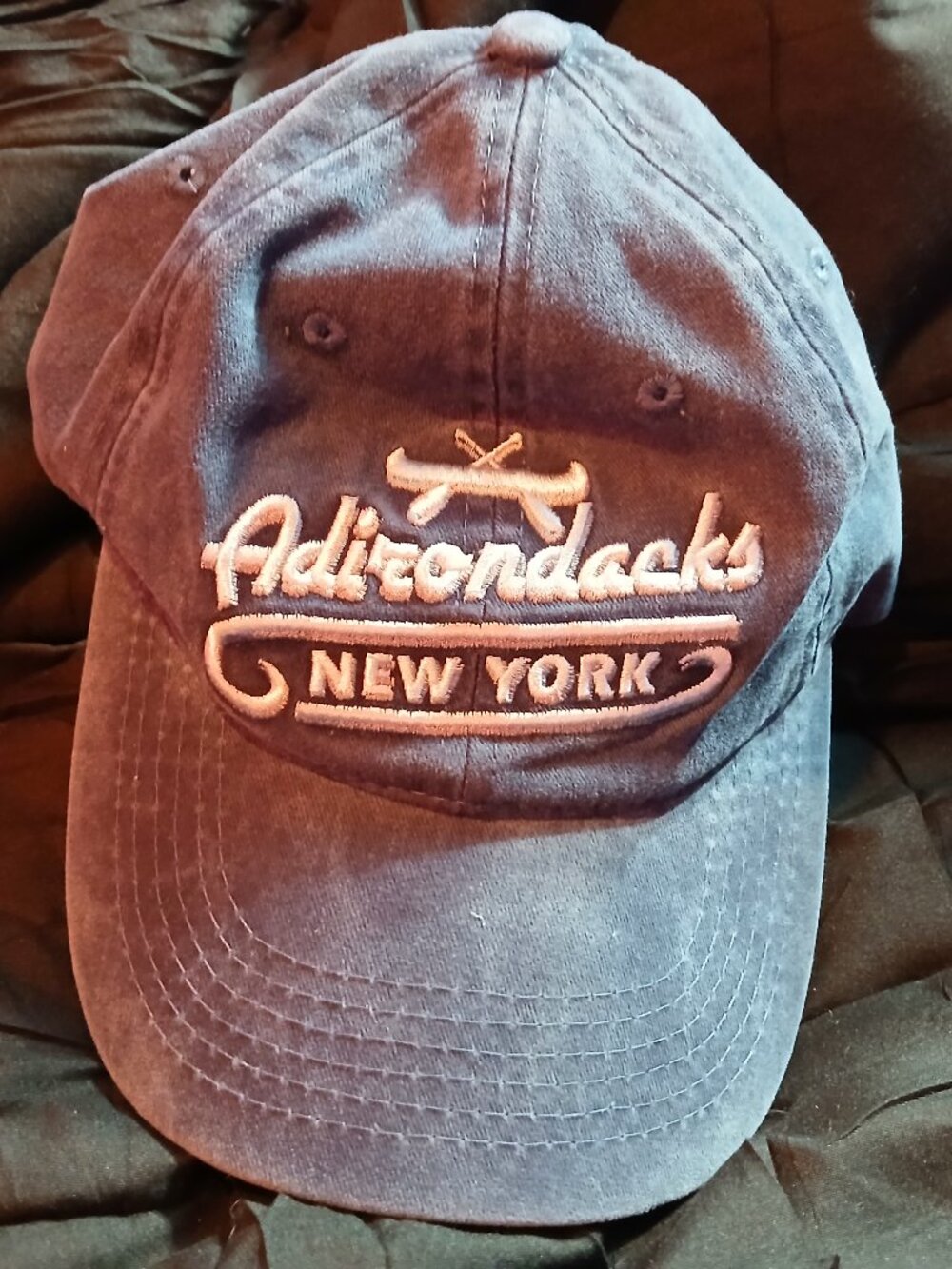 Adirondocks, New York Canoe Cap Hat Blue Adjustable One Size